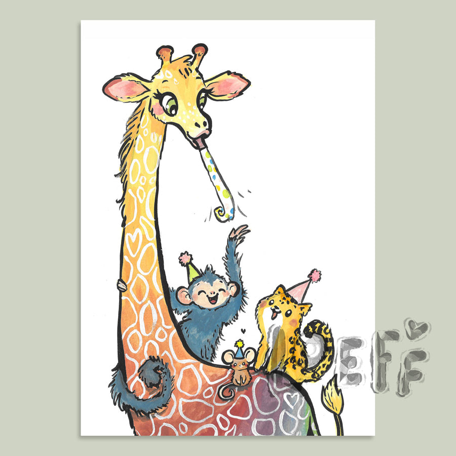 Party Animal Giraffe Card