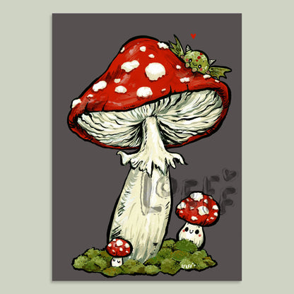 Toadstool Dragon Card