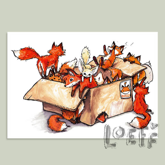Box of Foxes Card