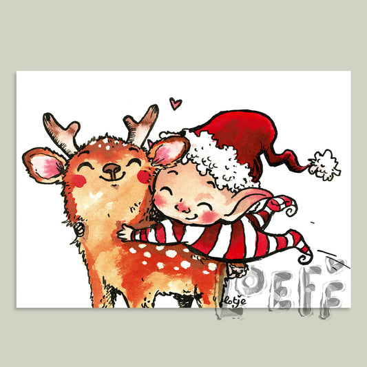 Deer Hug Kaart