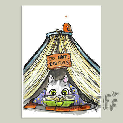 Cat Book Nook Card