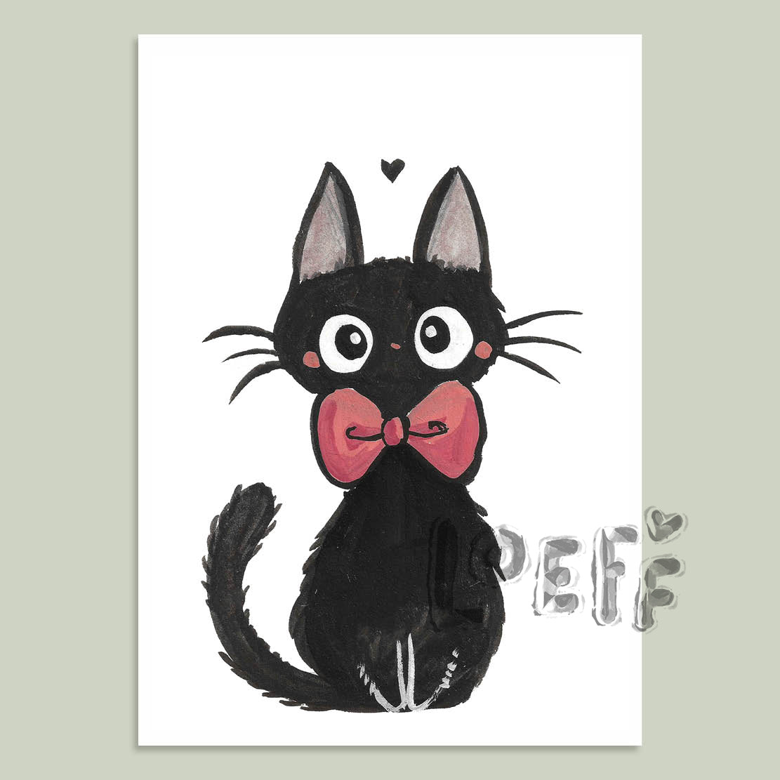 Cat with Bow Card