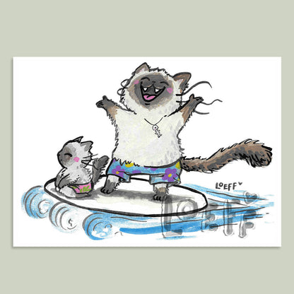 Surf Kitties Card