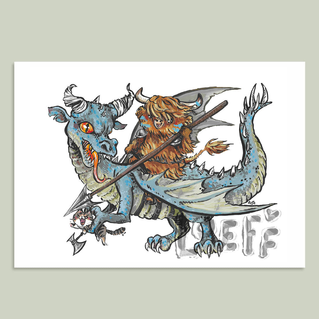 Warrior Dragon Card