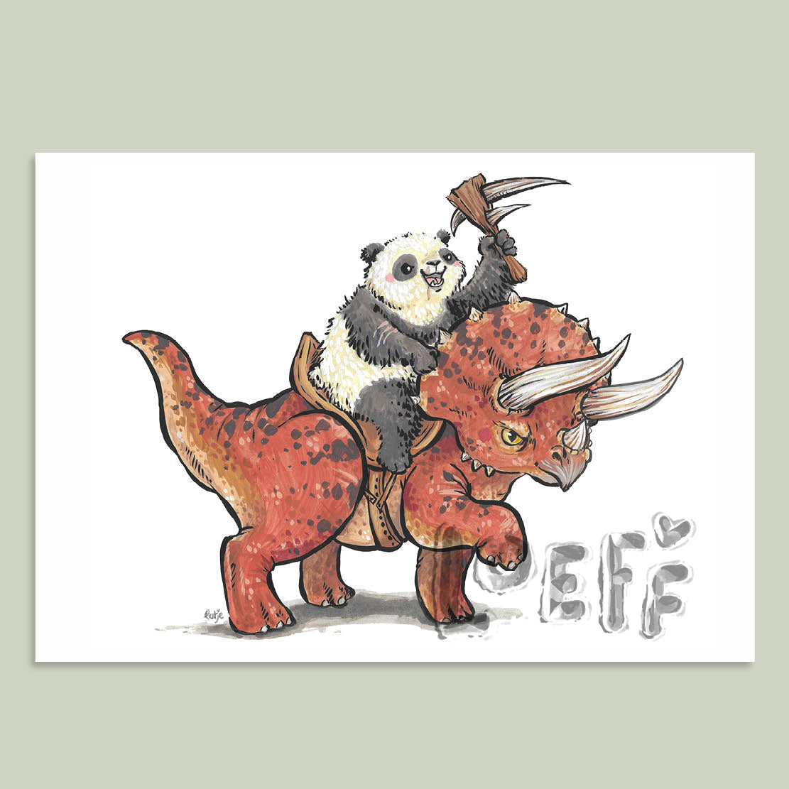 Triceratops Warrior Card