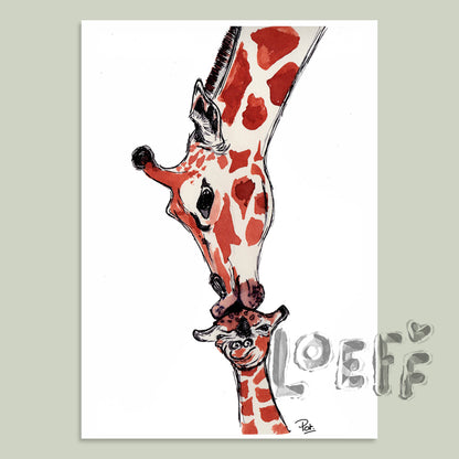 Giraffe Kiss Card