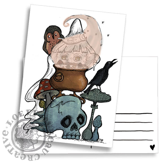 Mushroom Witch Card