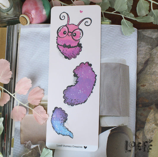 Bookmark Book Worm Two-sided