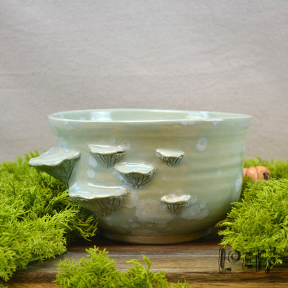 Crystal Glaze Bowl With Mushrooms