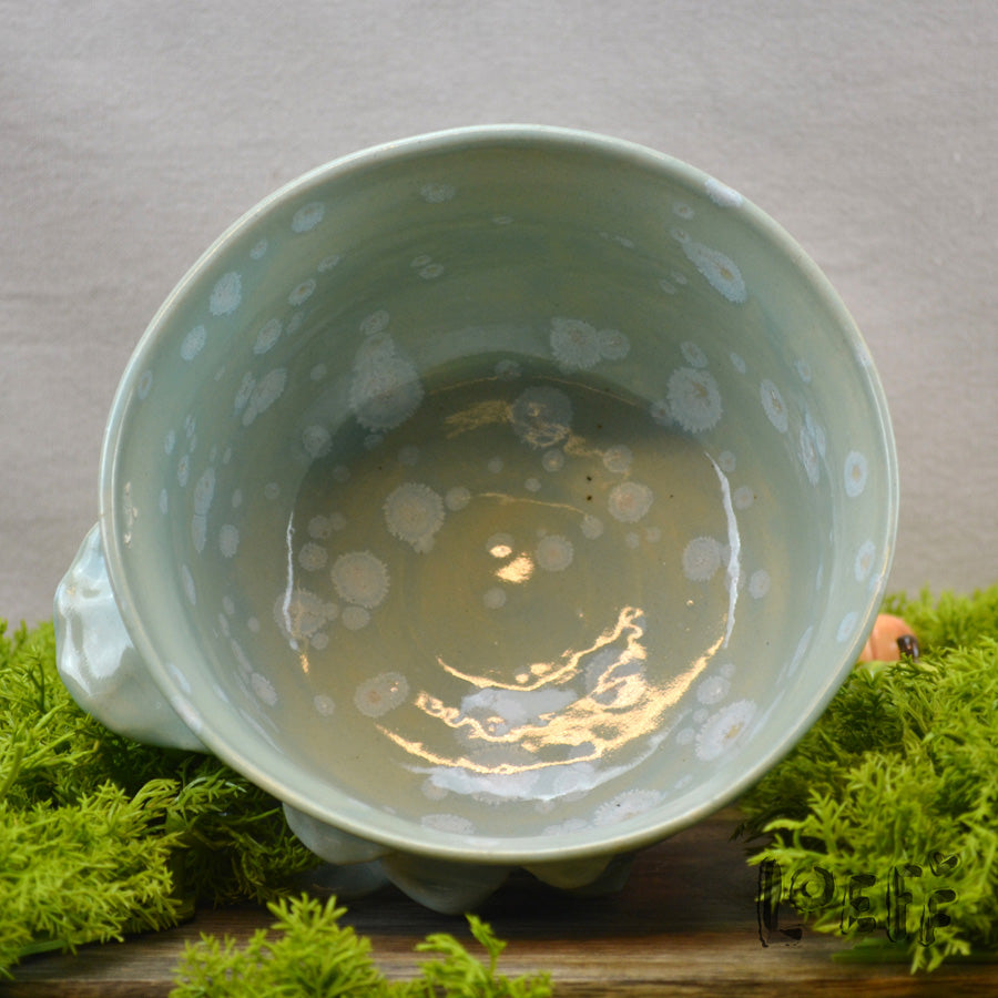 Crystal Glaze Bowl With Mushrooms