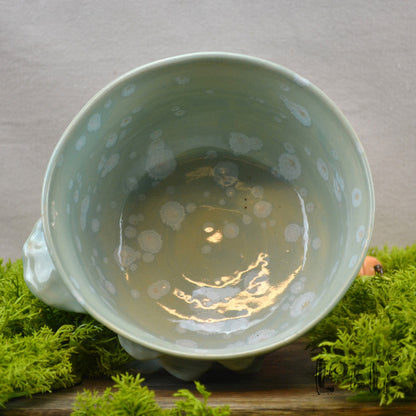 Crystal Glaze Bowl With Mushrooms