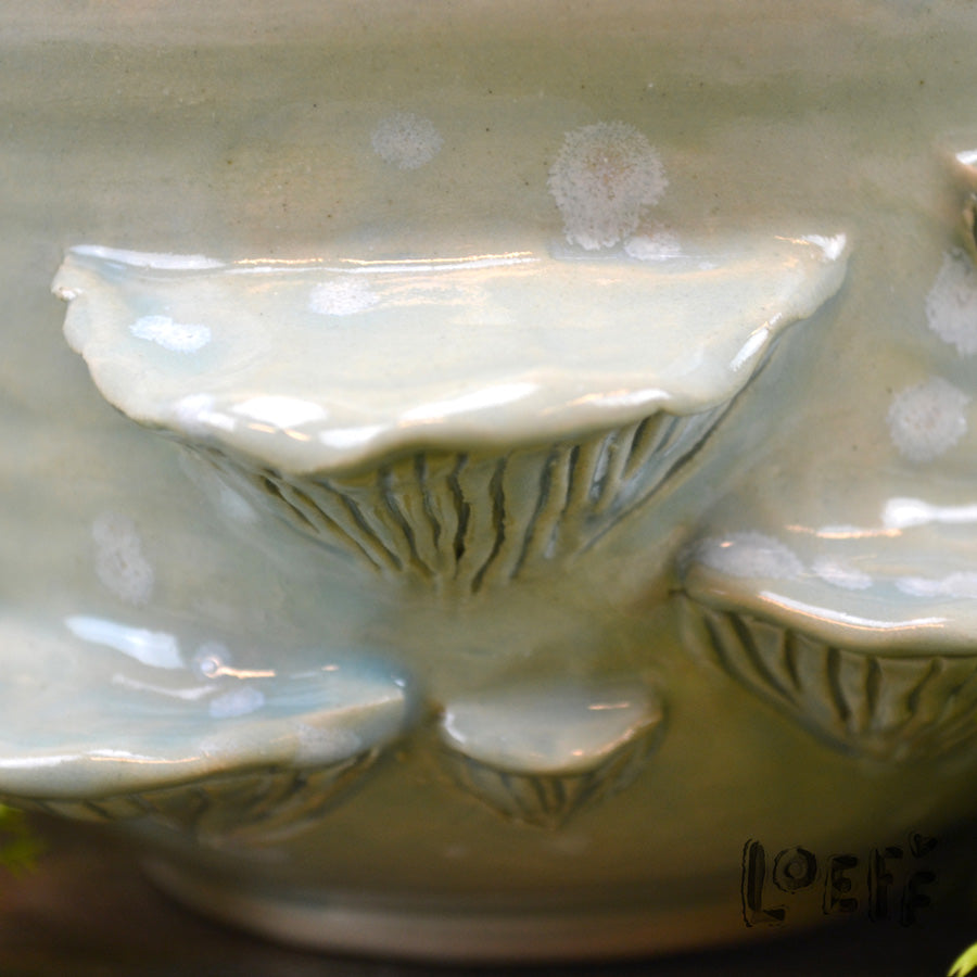 Crystal Glaze Bowl With Mushrooms