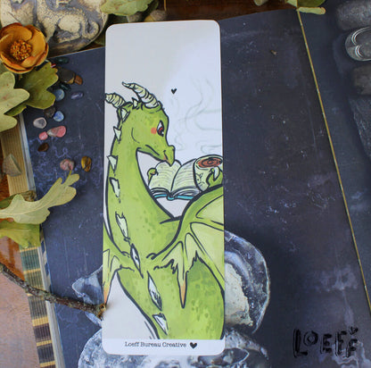 Bookmark Dragon and Books 2 Two-sided