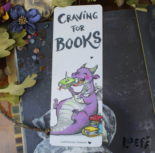 Bookmark Dragon Loves Books Two-sided