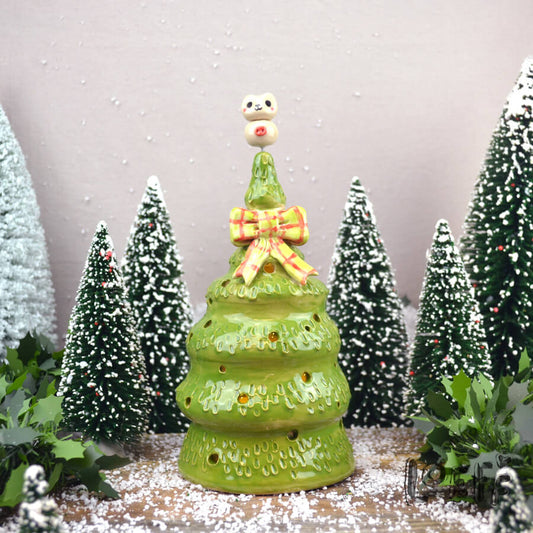 Happy Little Christmas Tree SnowCat Bow