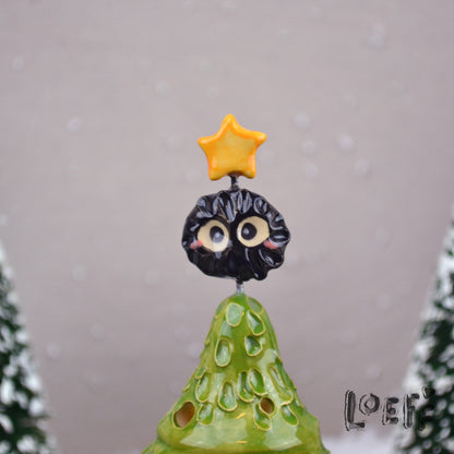 Happy Little Christmas Tree Soot Sprite Yellow Star