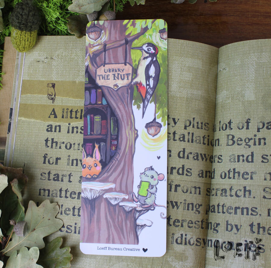 Bookmark Library The Nut Two-sided