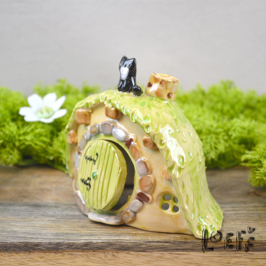 Meadow Home Incense Burner Tuxedo Cat