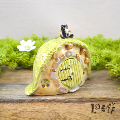 Meadow Home Incense Burner Tuxedo Cat