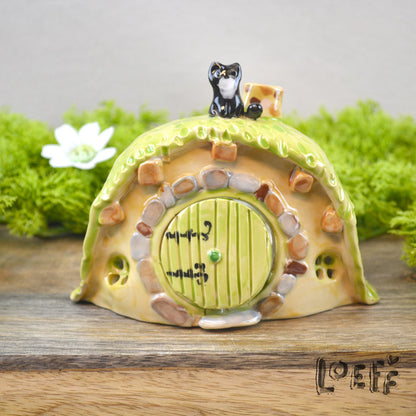 Meadow Home Incense Burner Tuxedo Cat