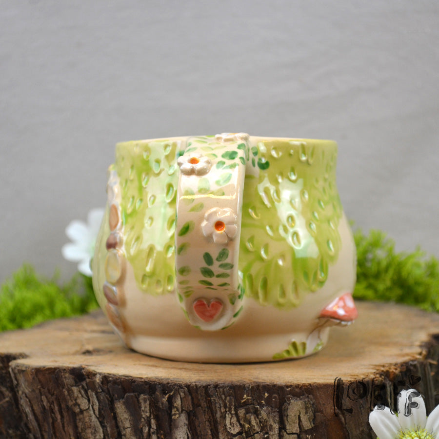 Loeffly Meadow Mug Green Door + Mushrooms