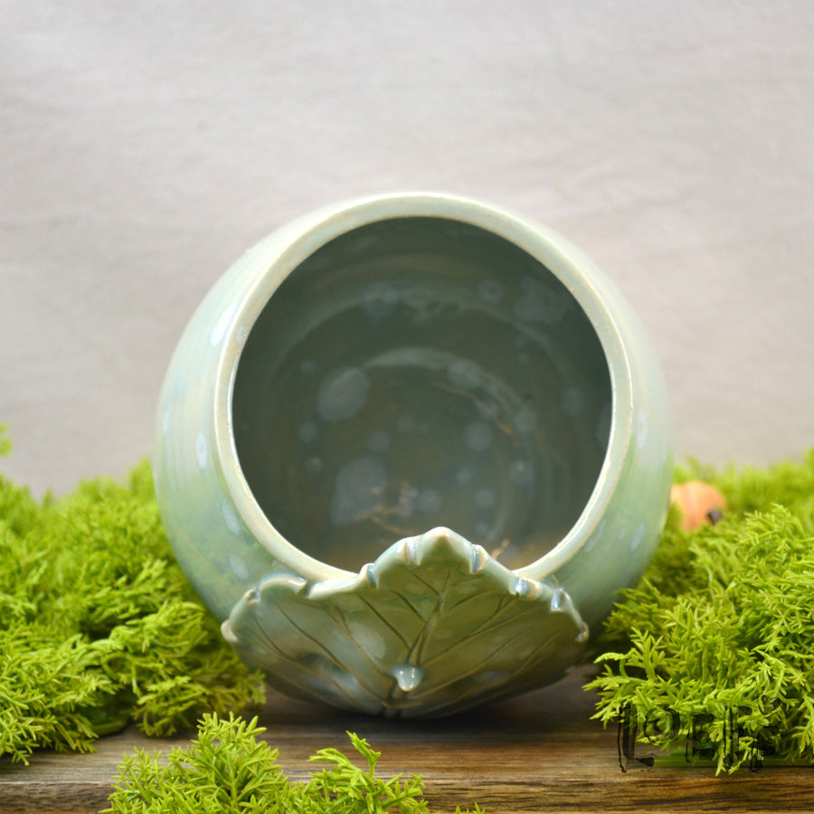 Limited Run Crystal Glaze Leaf Planter 2