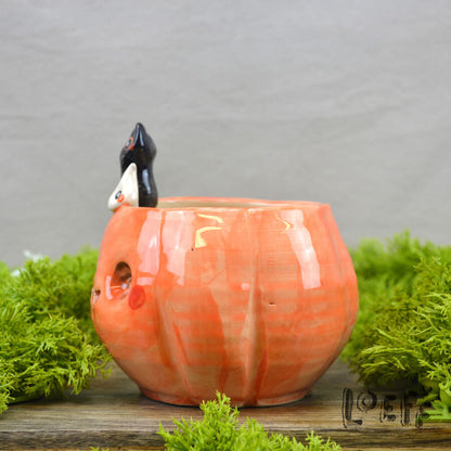 Planter Pumpkin Cat & ghost
