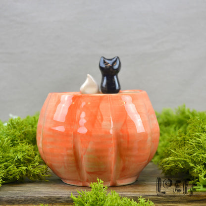 Planter Pumpkin Cat & ghost