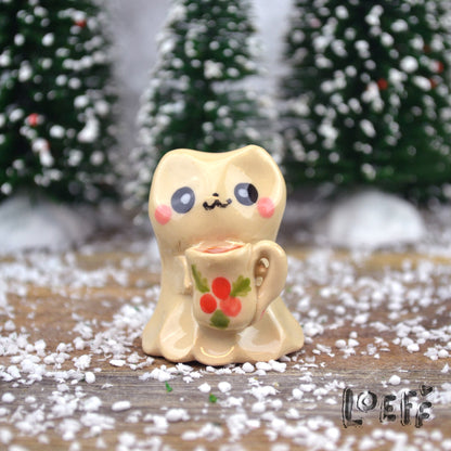 Christmas Tiny Ghost Kitty Latte