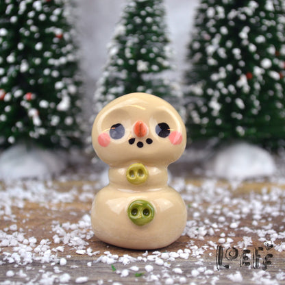 Christmas Tiny Snowpoppy Yellow-Green Button