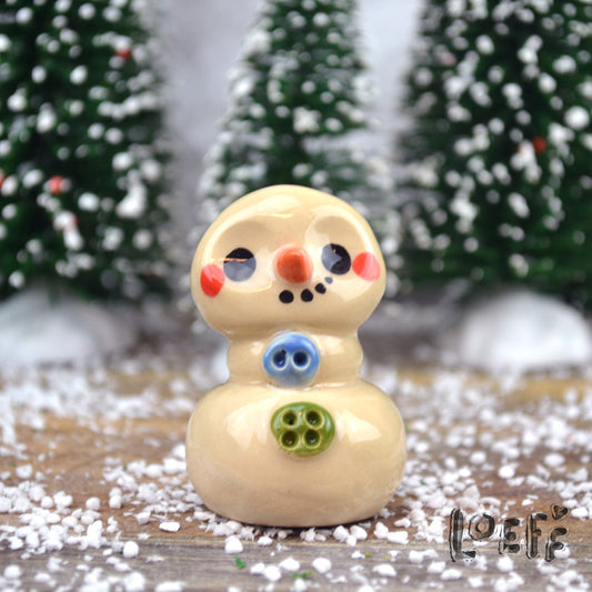 Christmas Tiny Snowpoppy Blue-Green Button