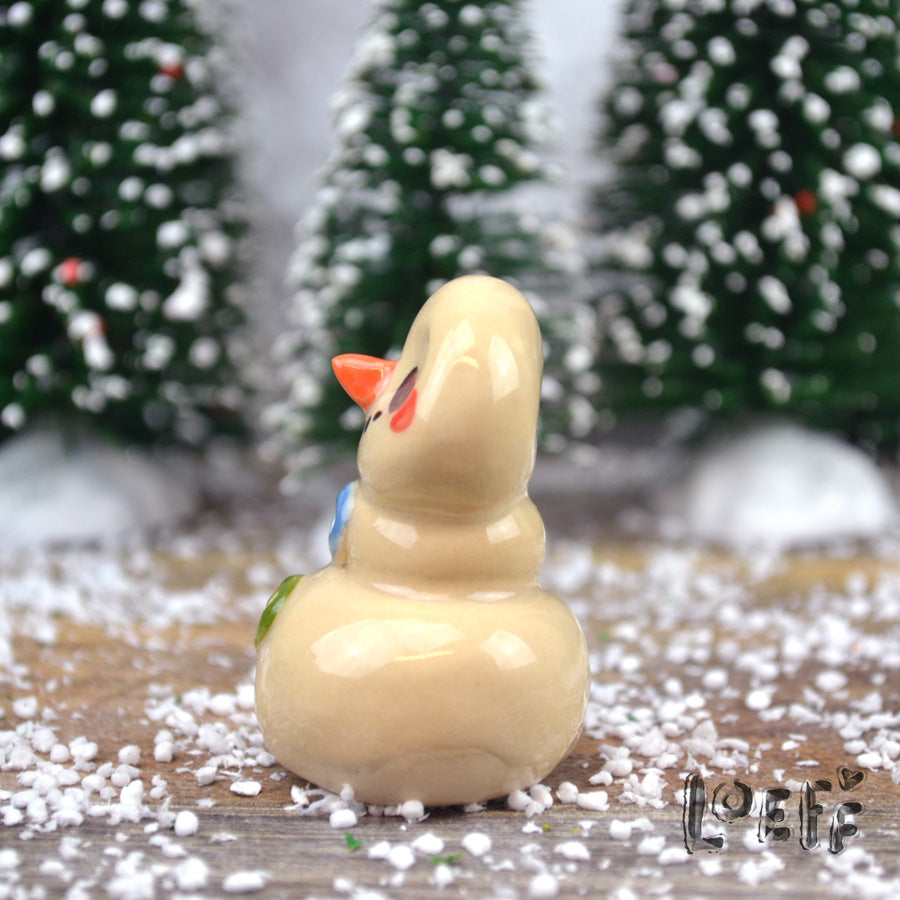 Christmas Tiny Snowpoppy Blue-Green Button