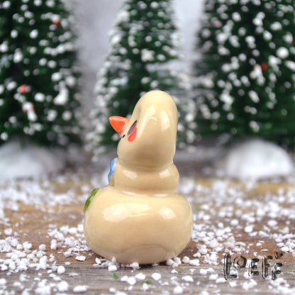 Christmas Tiny Snowpoppy Blue-Green Button