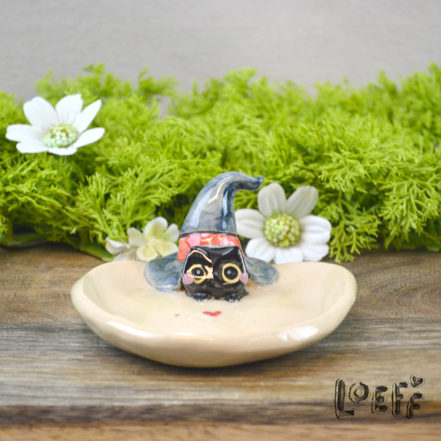 Trinket Tray Cat Blue Hat