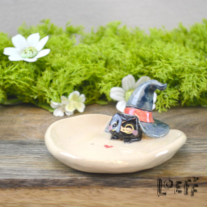 Trinket Tray Cat Blue Hat