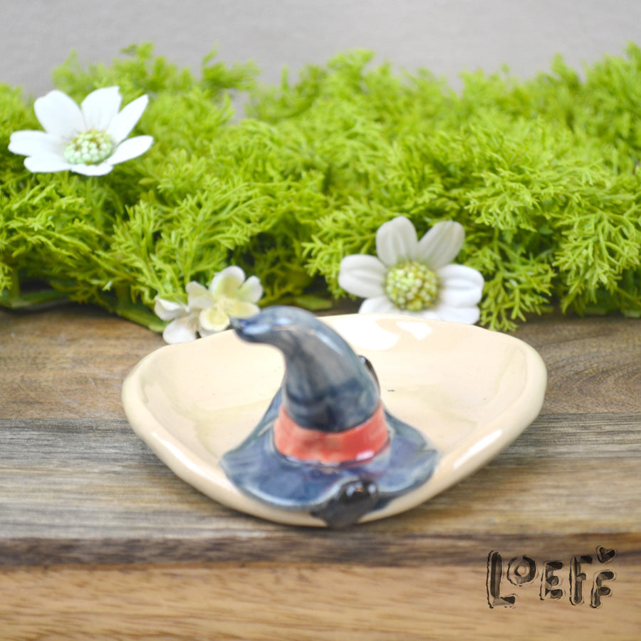 Trinket Tray Cat Blue Hat