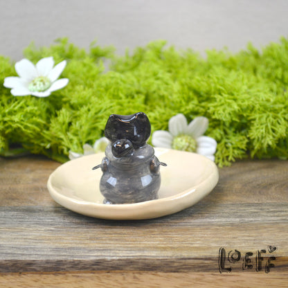 Trinket Tray Cat in Cauldron