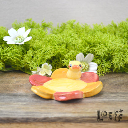 Trinket Tray Duck on Flower