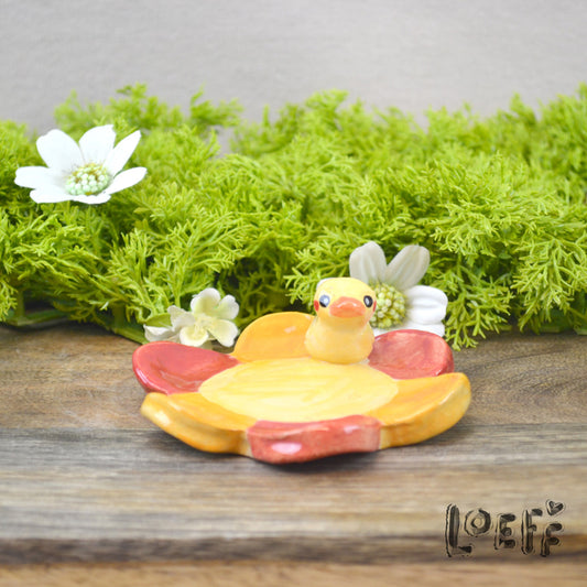 Trinket Tray Duck on Flower