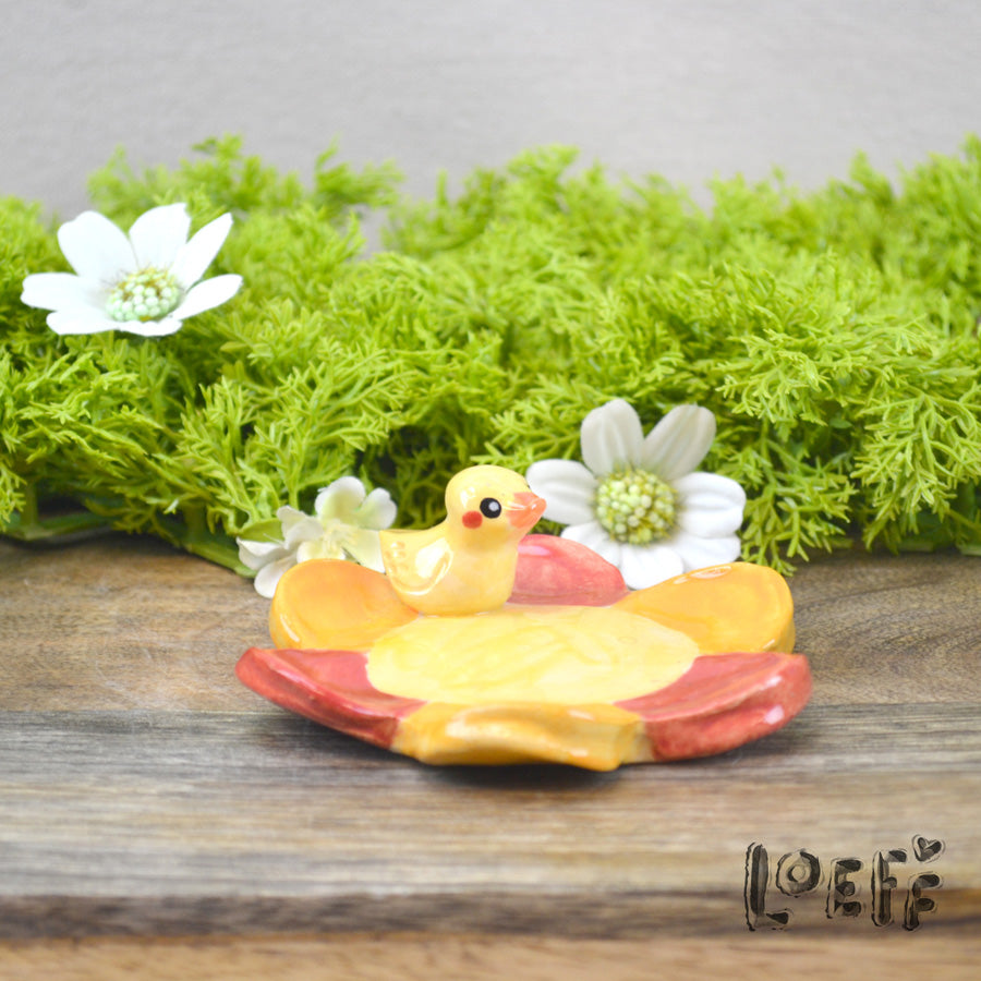 Trinket Tray Duck on Flower