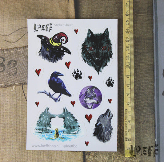 Sticker Sheet A6 Wolves
