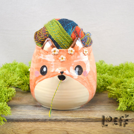 Yarn Bowl Loeff Fox Flowers